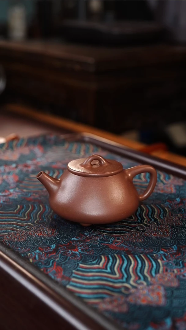 茶壶紫砂平盖石瓢 底槽清