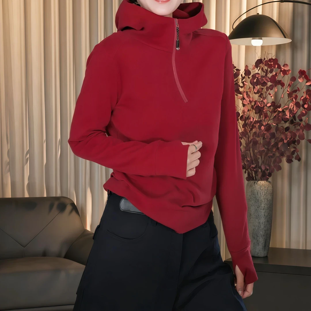 网红洋气炸街女装休闲显瘦长袖T恤女2025新款秋季连帽打底衫上衣