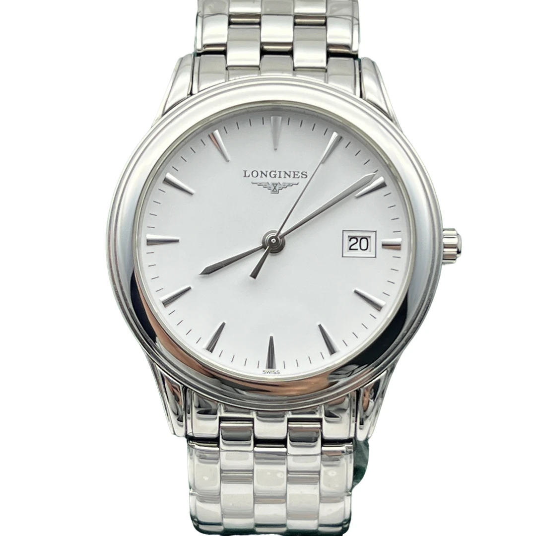 99新 Longines/浪琴 军旗/臻耀/男石英白盘/716/公价8100/35.6MM