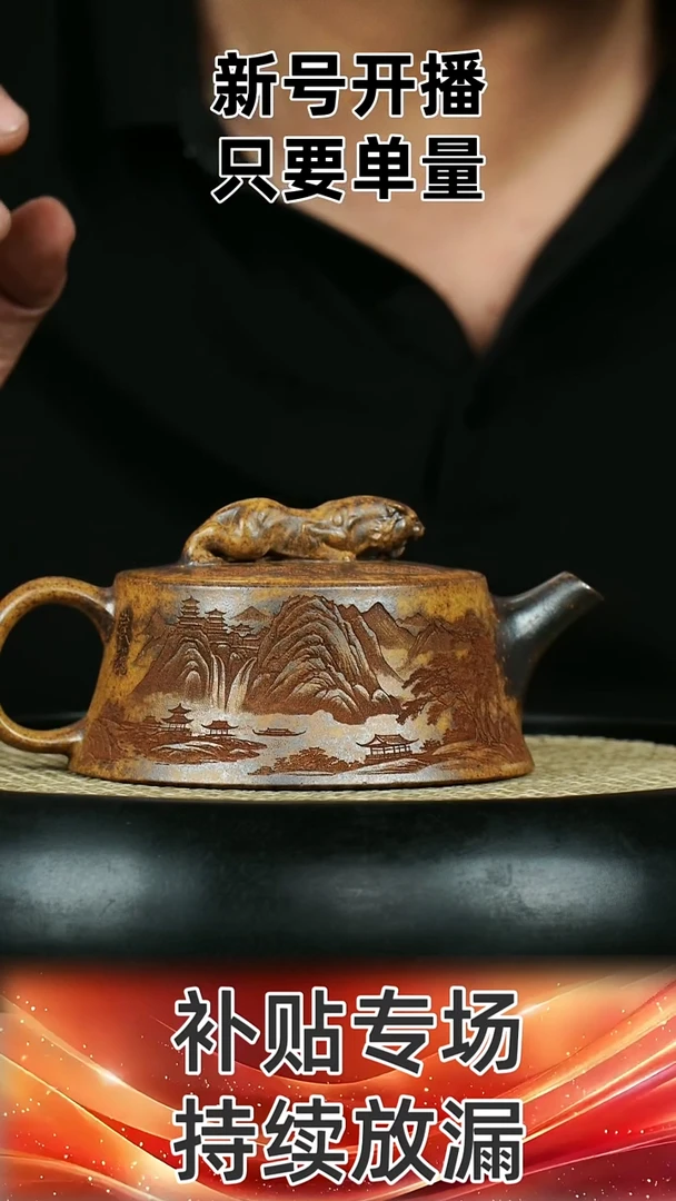 茶壶紫砂 龙骨金砂 卧虎藏龙