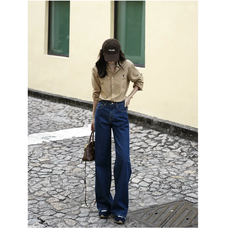 Choumei Home2025春品秀场日系风牛仔裤女 新潮时尚窄版直筒裤