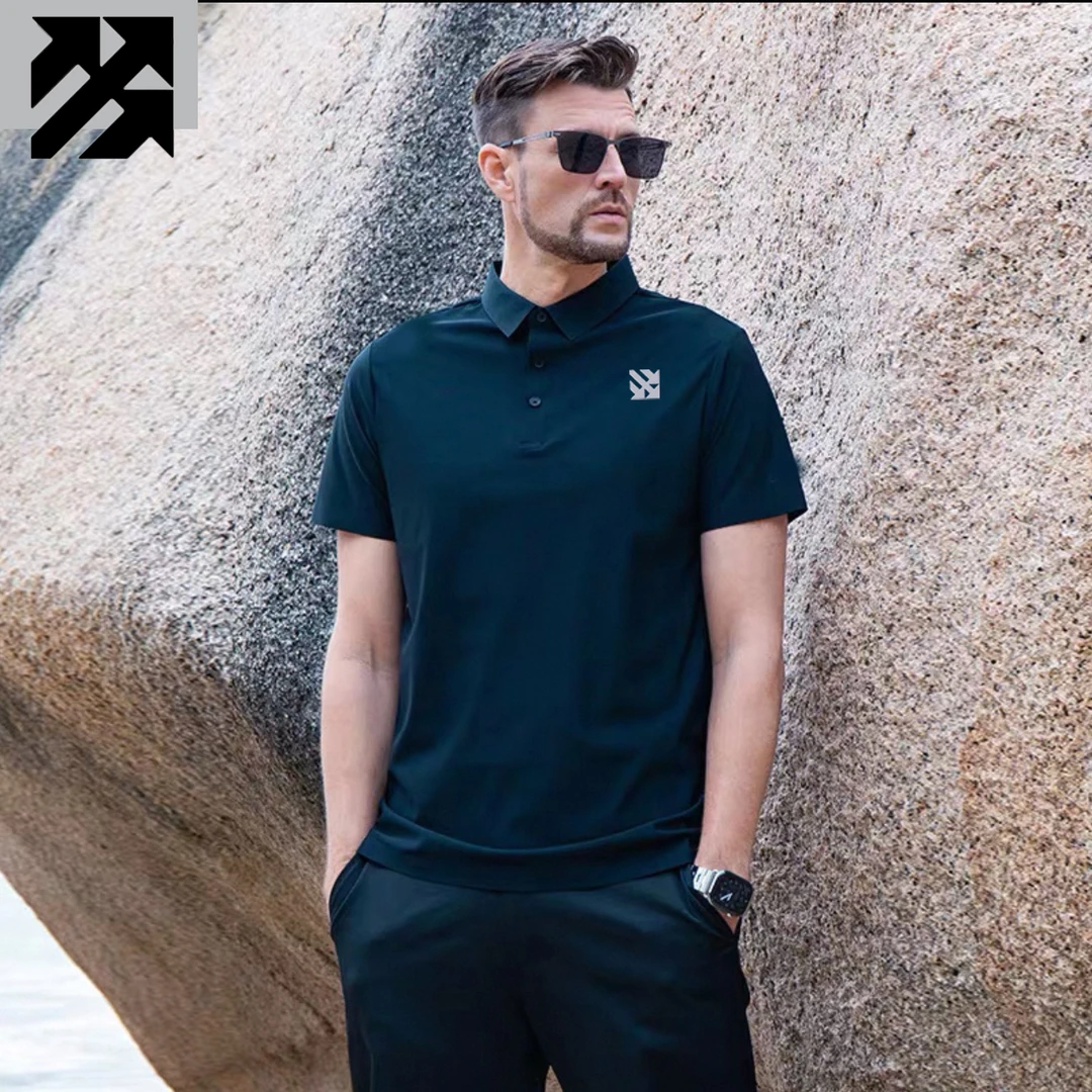 路森LUCEN 夏季薄款透气Polo衫男士休闲翻领商务休闲纯色爸爸短袖