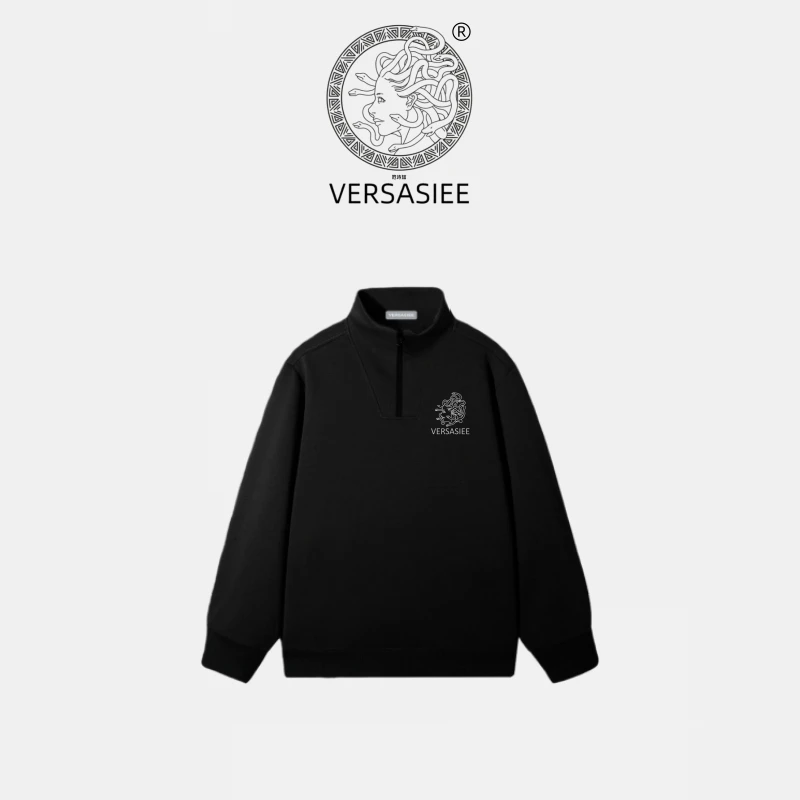 VERSASIEE 男士高奢 Engraving film 半拉链卫衣