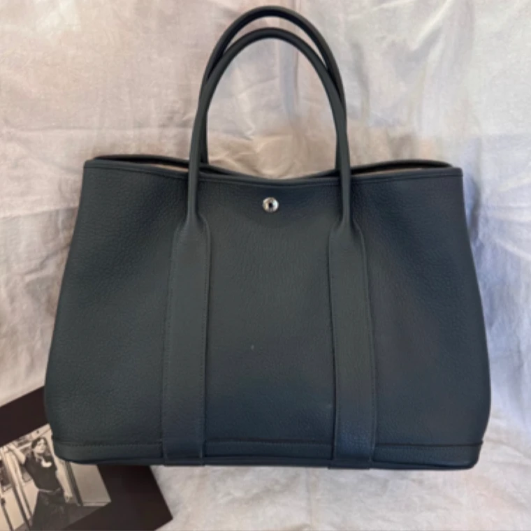 99新 Hermes/爱马仕 花园36卢梭绿tc皮A手提包