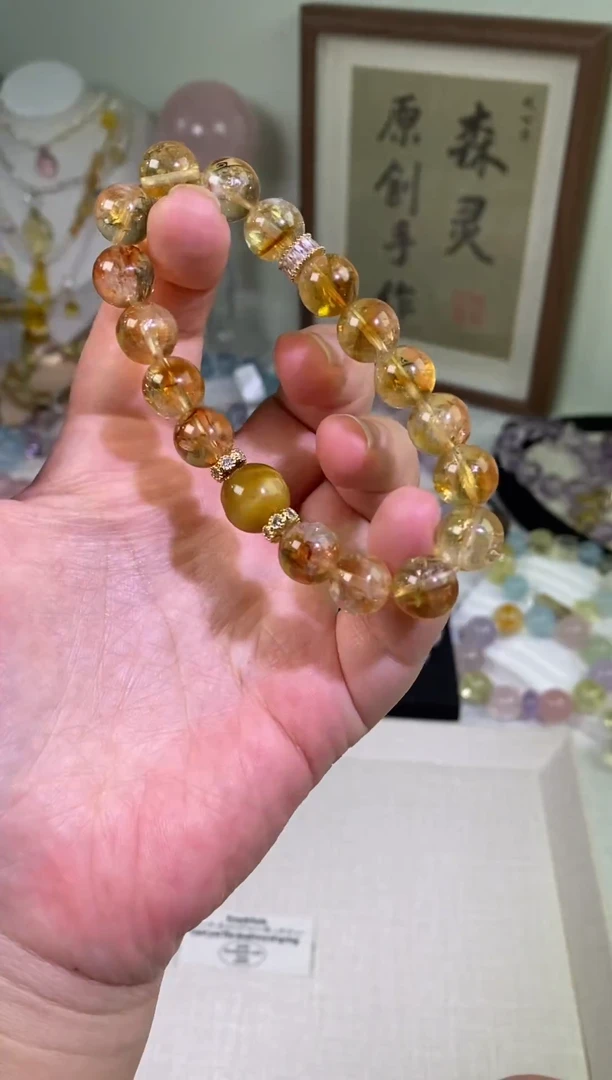 未镶嵌手串水晶黄塔晶设计款