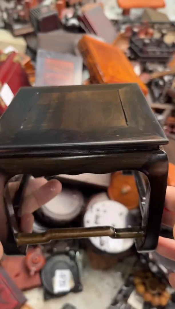 木黑檀木正方小花架