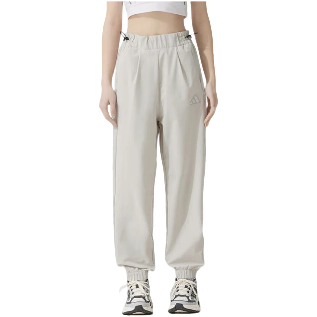 adidas/阿迪达斯女款SS25时尚舒适亲肤百搭休闲裤米白色JM8778
