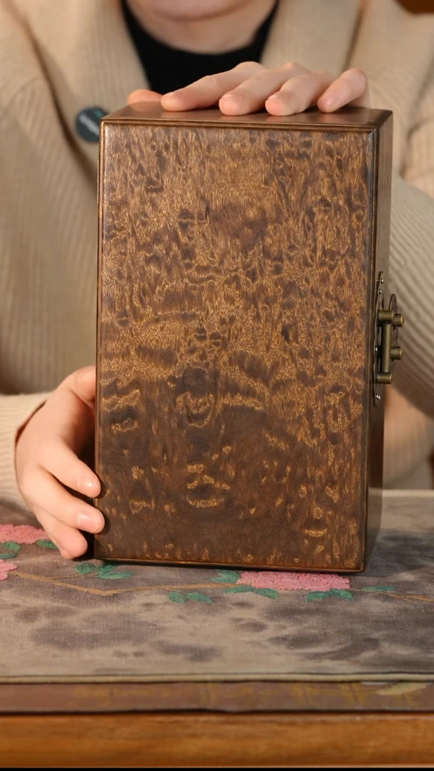 乌木类箱古沉金丝楠龙胆纹一木一器首饰盒高抛光