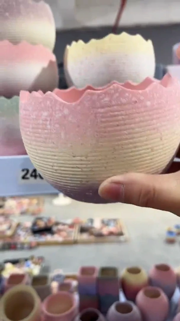 麦饭石粗陶多肉花盆11*8