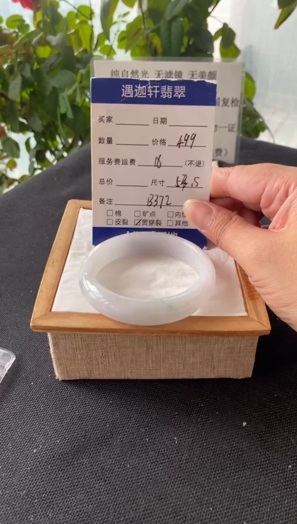未镶嵌手镯翡翠53.5圈口 B372编码