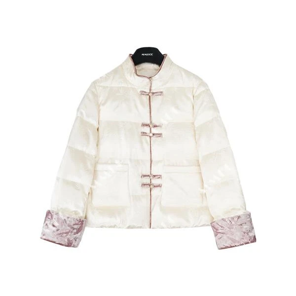 仫赐【嫣然】新中式国风立领竹梅提花保暖羽绒服MCFYR1565