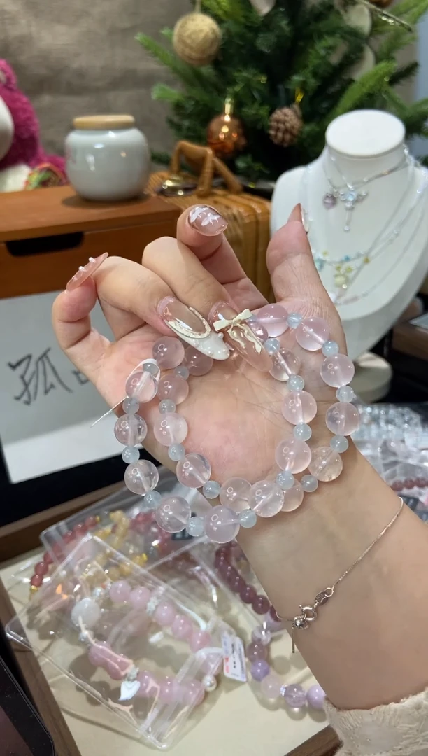 水晶手串未镶嵌孤品捡漏均匀瑕疵介意勿拍