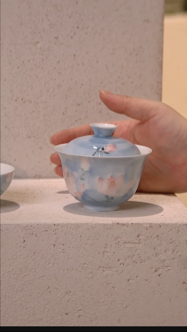 有田烧-雾漫玉兰-福灵盖碗