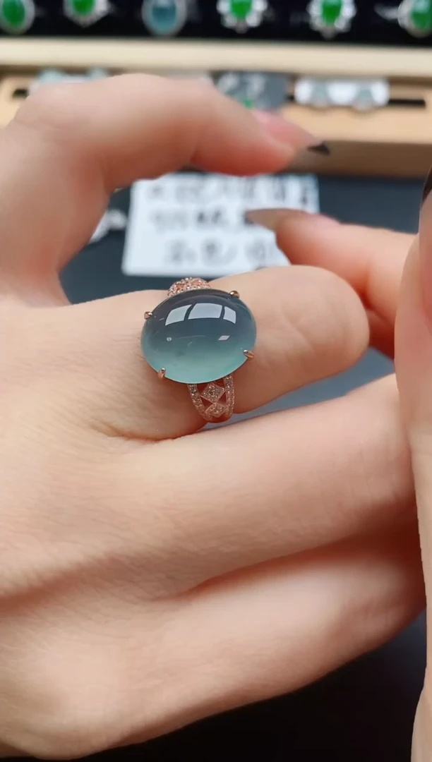 翡翠戒指银S925镶嵌508500