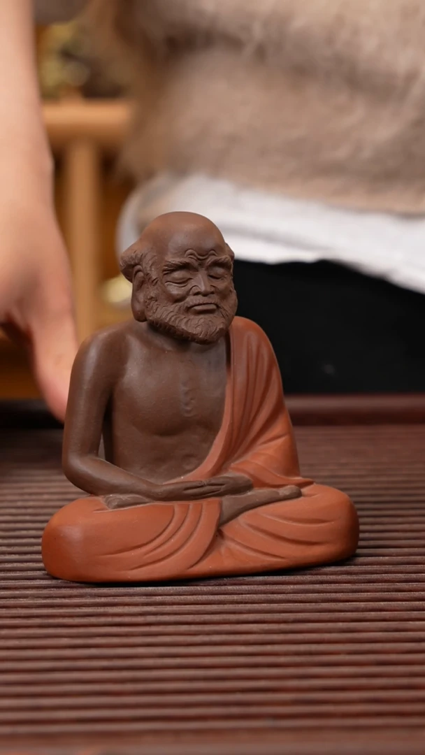 【闪购商品】紫砂茶宠打坐达摩