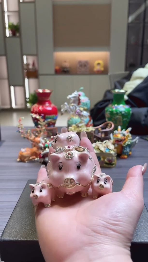 珐琅彩七宝烧首饰盒