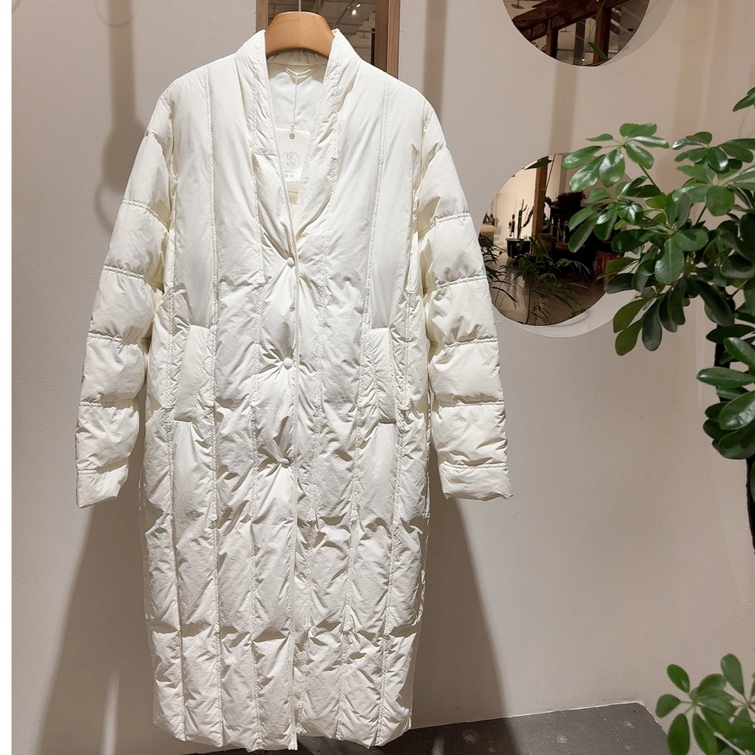 锦唐无领长款百搭外套