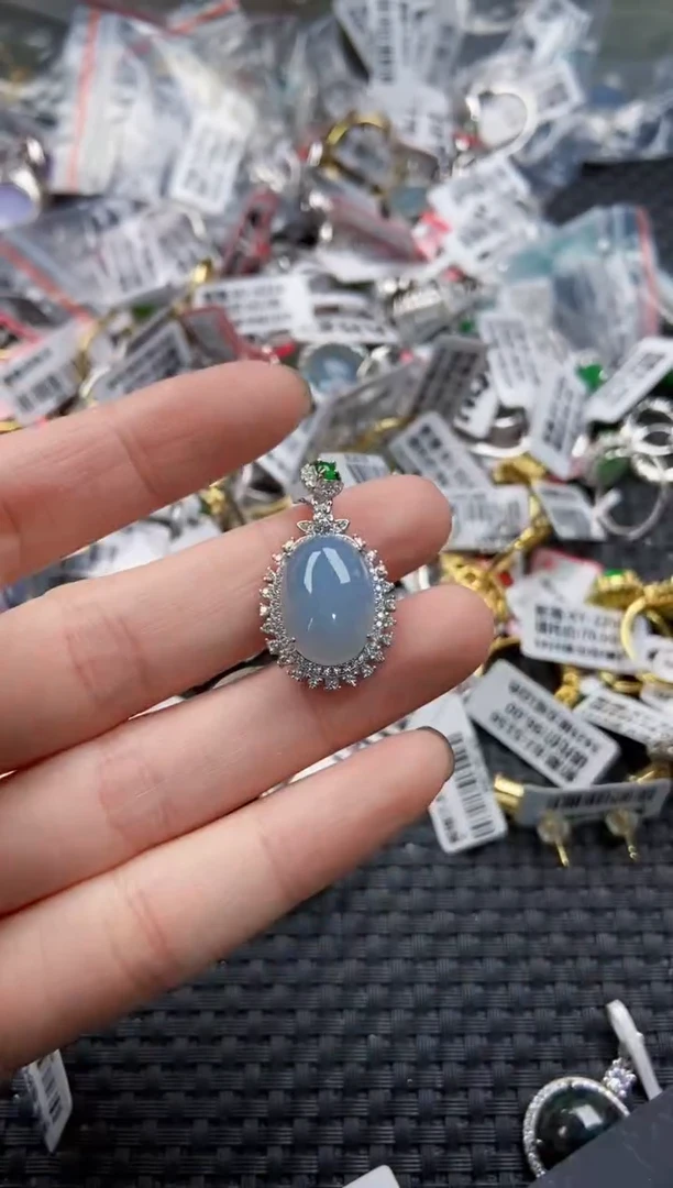 翡翠戒指银S925镶嵌8888-----1