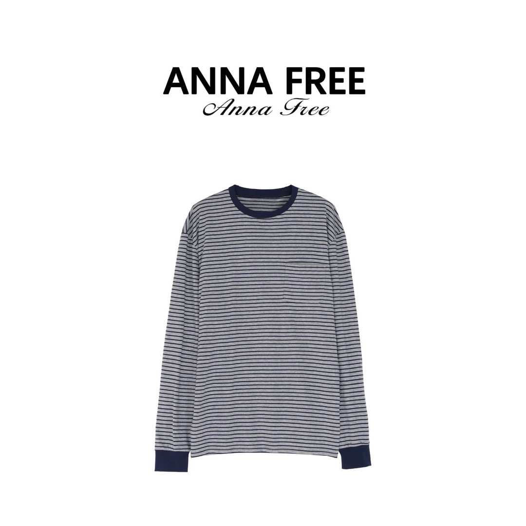ANNA FREE 新款2025秋冬内搭条纹宽松显瘦极简百搭上衣ZCD251078