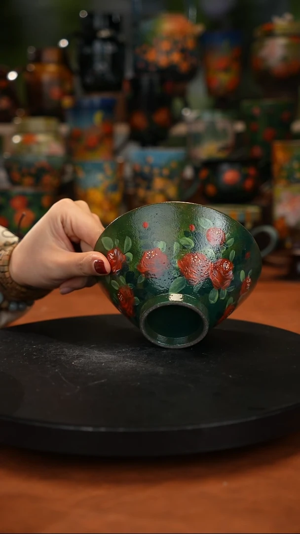 紫砂油画手绘釉 下彩