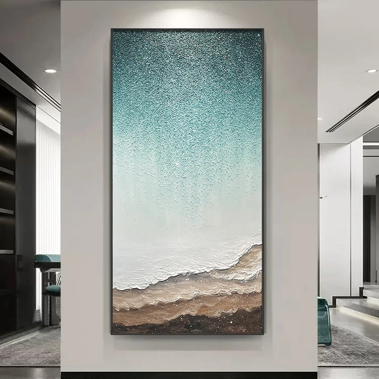 【星河入梦】抽象手绘油画现代简约玄关画轻奢高级感装饰画立体肌理