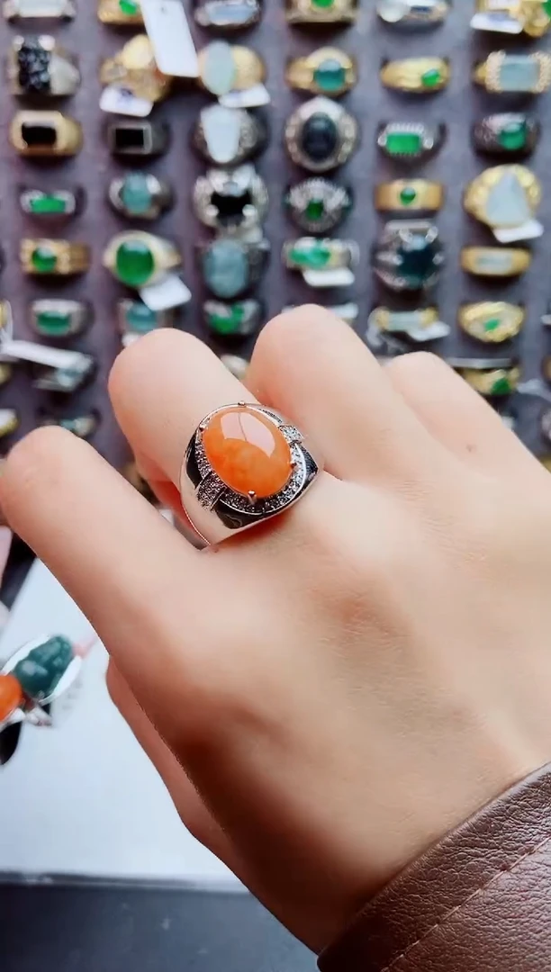 未镶嵌戒指翡翠天然翡翠男戒