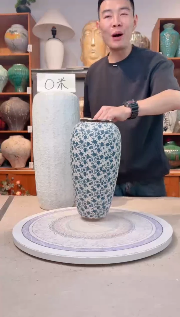 瓶陶瓷花瓶  微瑕 无花  蓝青花 大号