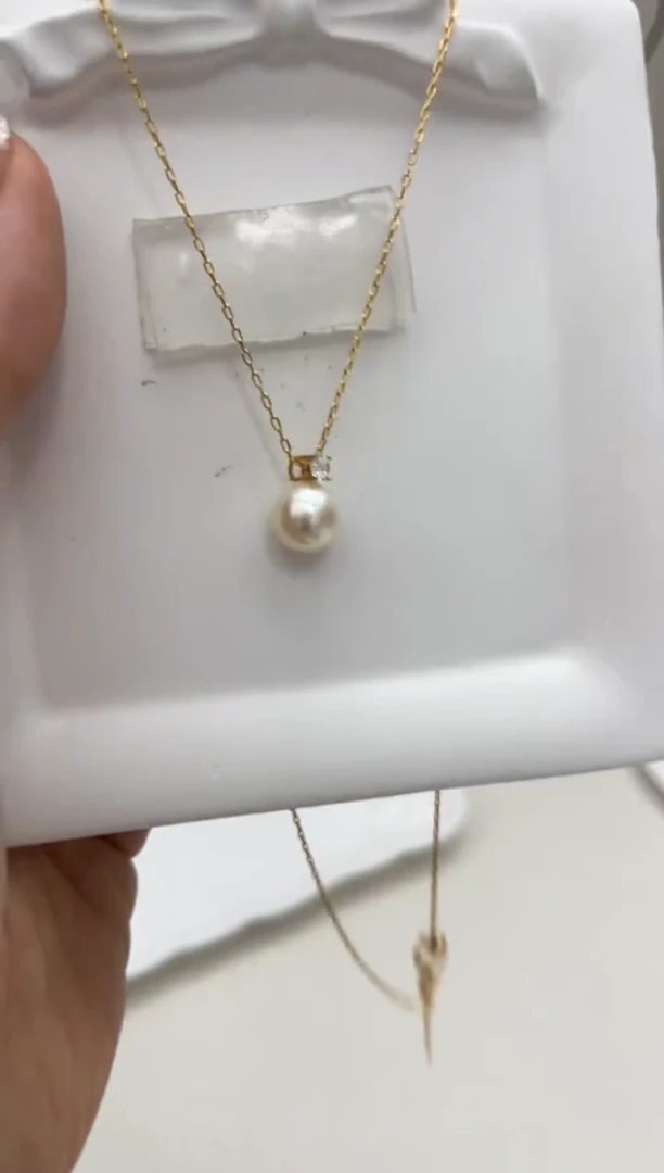 18K金镶嵌套链海水珍珠套链