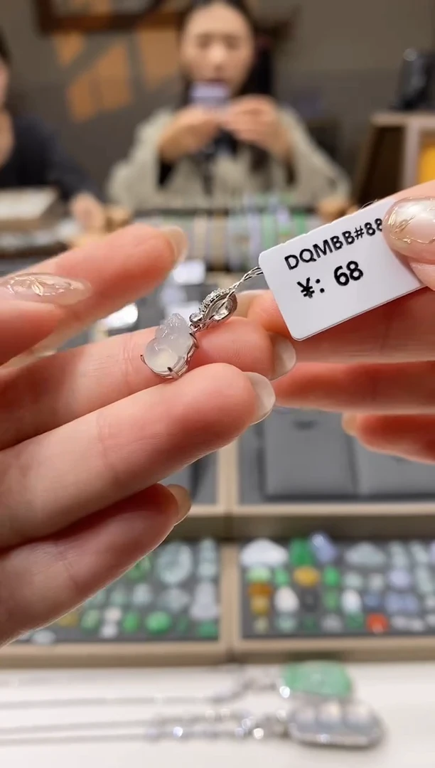 颈饰银S925镶嵌翡翠貔貅