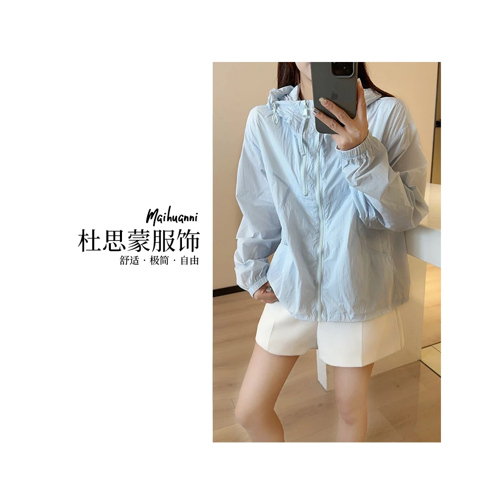 （杜思蒙服饰）25327“糖果色系”韩版休闲设计感拉链时尚连帽外套