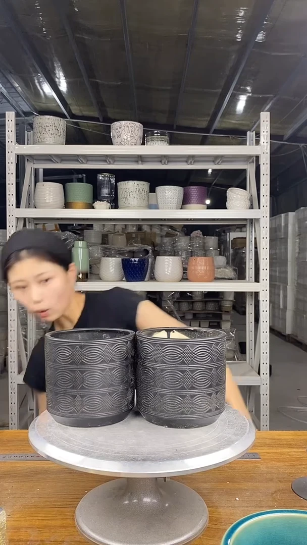 默认打孔陶瓷花盆宽高12.5-11.5两个