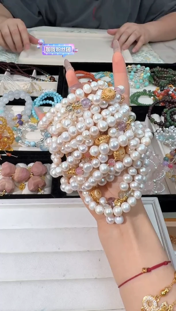 水晶手链未镶嵌M007大珍朱镶嵌款