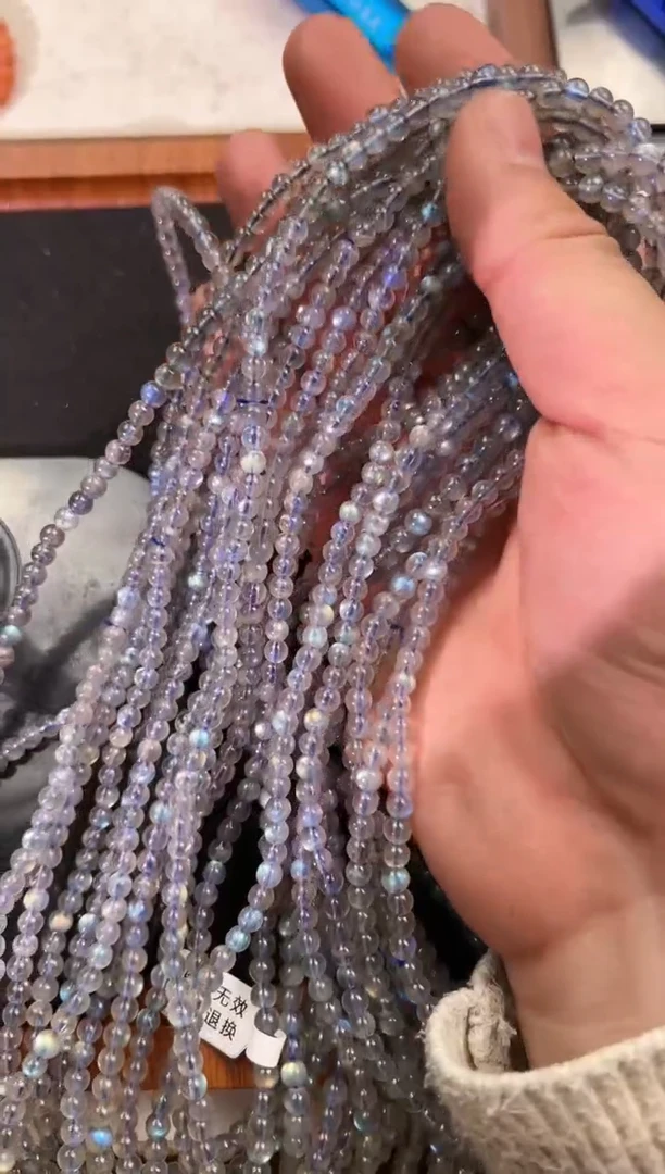 【闪购商品】拉长石手串未镶嵌5±mm灰月光多圈（多样性发其一）