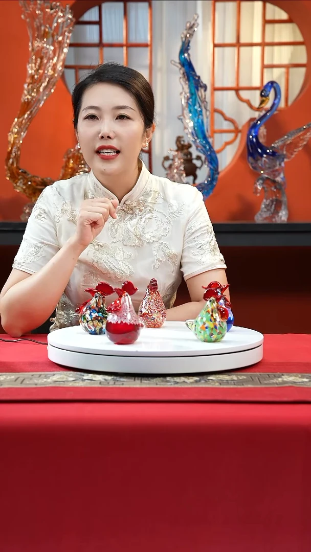 琉璃手工艺品小鸡摆件