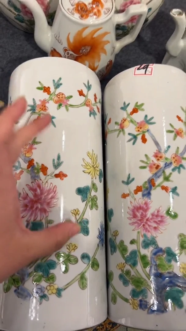 摆件瓷摆件瓷摆件石榴冒桶