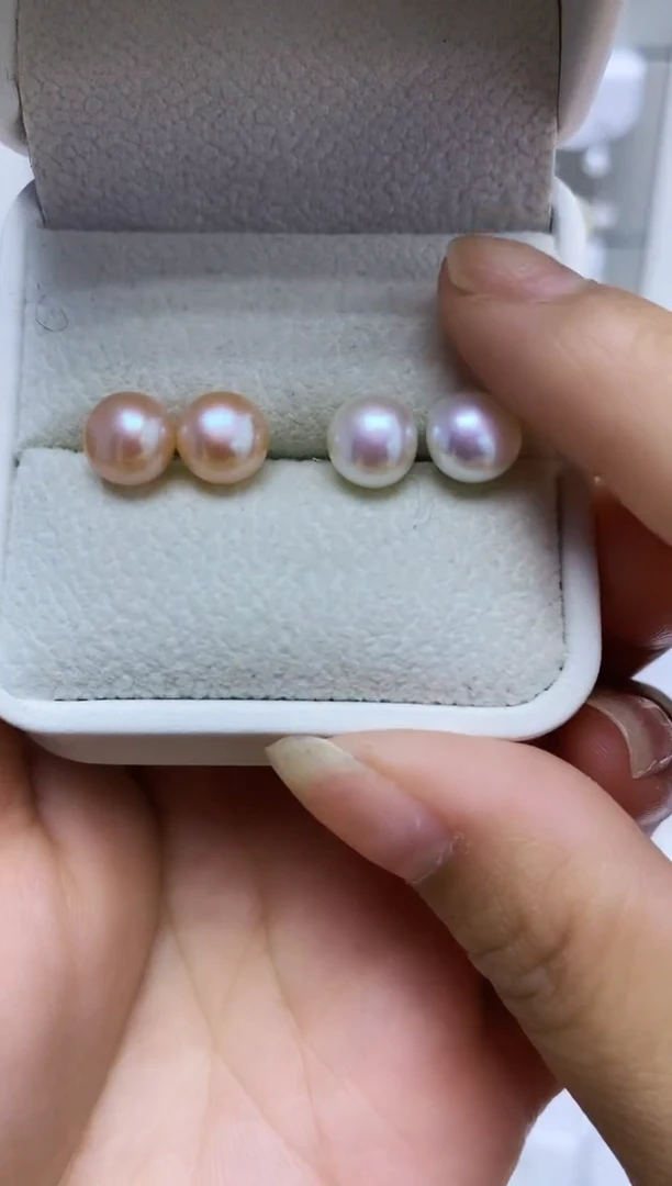 银S925镶嵌耳饰淡水珍珠105