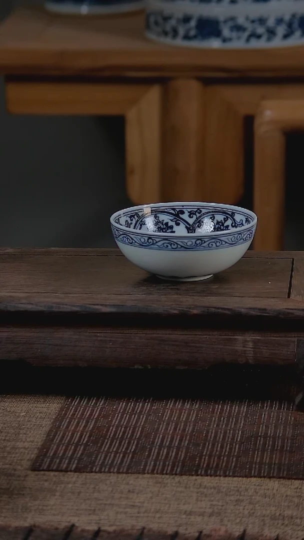 折葵非器手工手绘宝相缠枝普洱杯