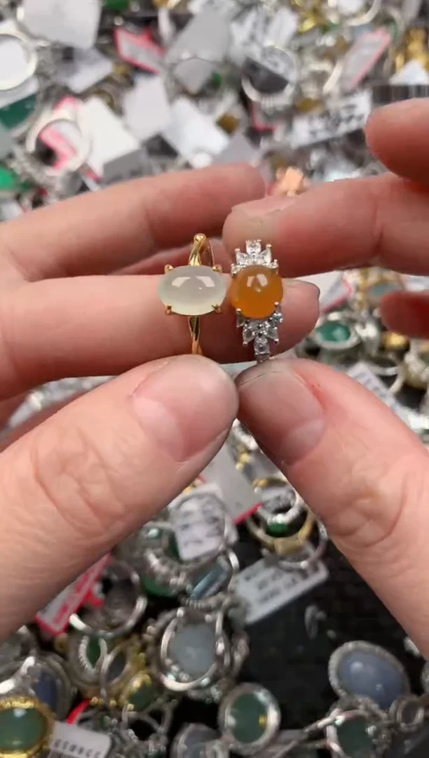 银S925镶嵌戒指翡翠12                  9