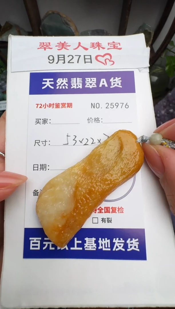 颈饰未镶嵌翡翠原石25976