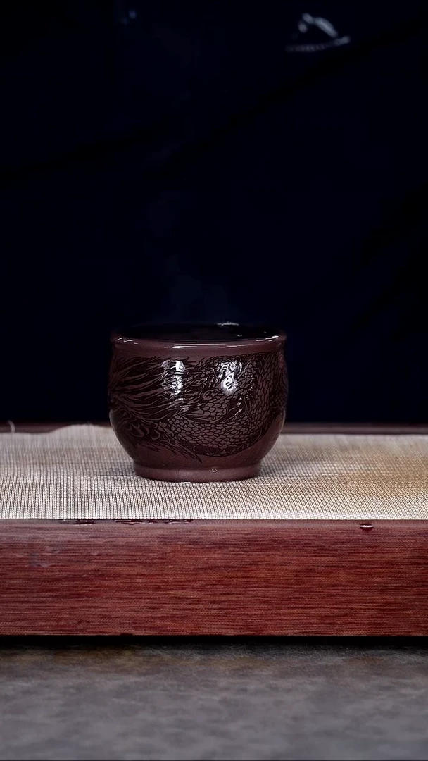 茶壶紫砂刻龙主人杯@@ZR01266