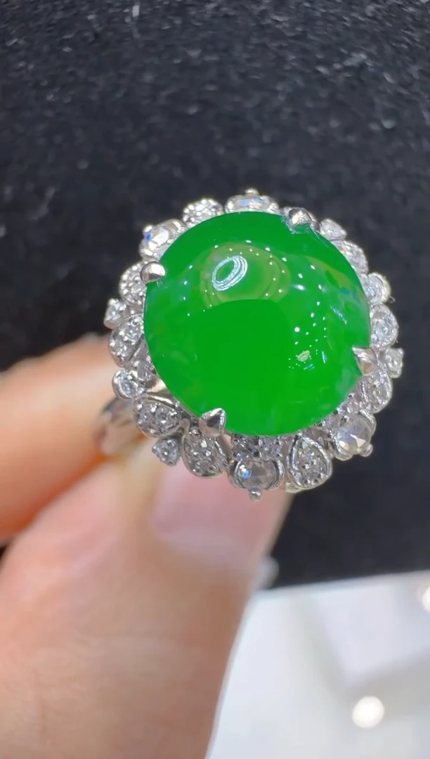 翡翠戒指18K金镶嵌多样性团购发一件