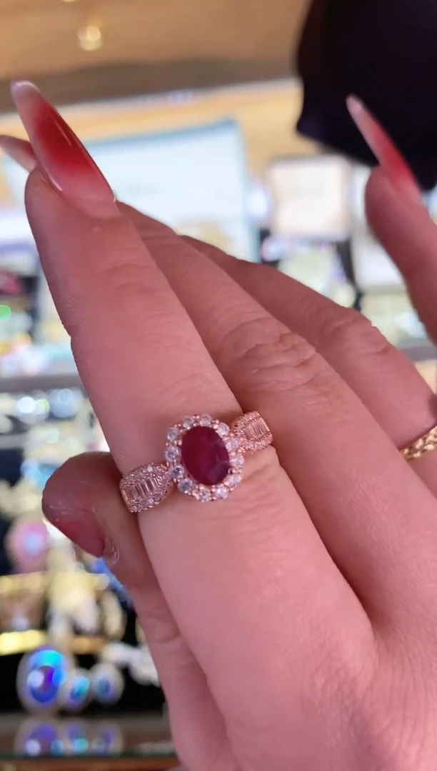 【闪购商品】红宝石戒指银S925镶嵌楚楚中古珠宝甄选不退换