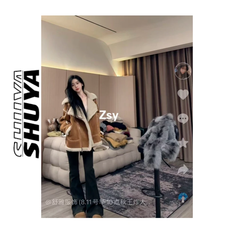 【张舒雅】机车绵羊 纯欲重工自留机车加厚外套DY#3125