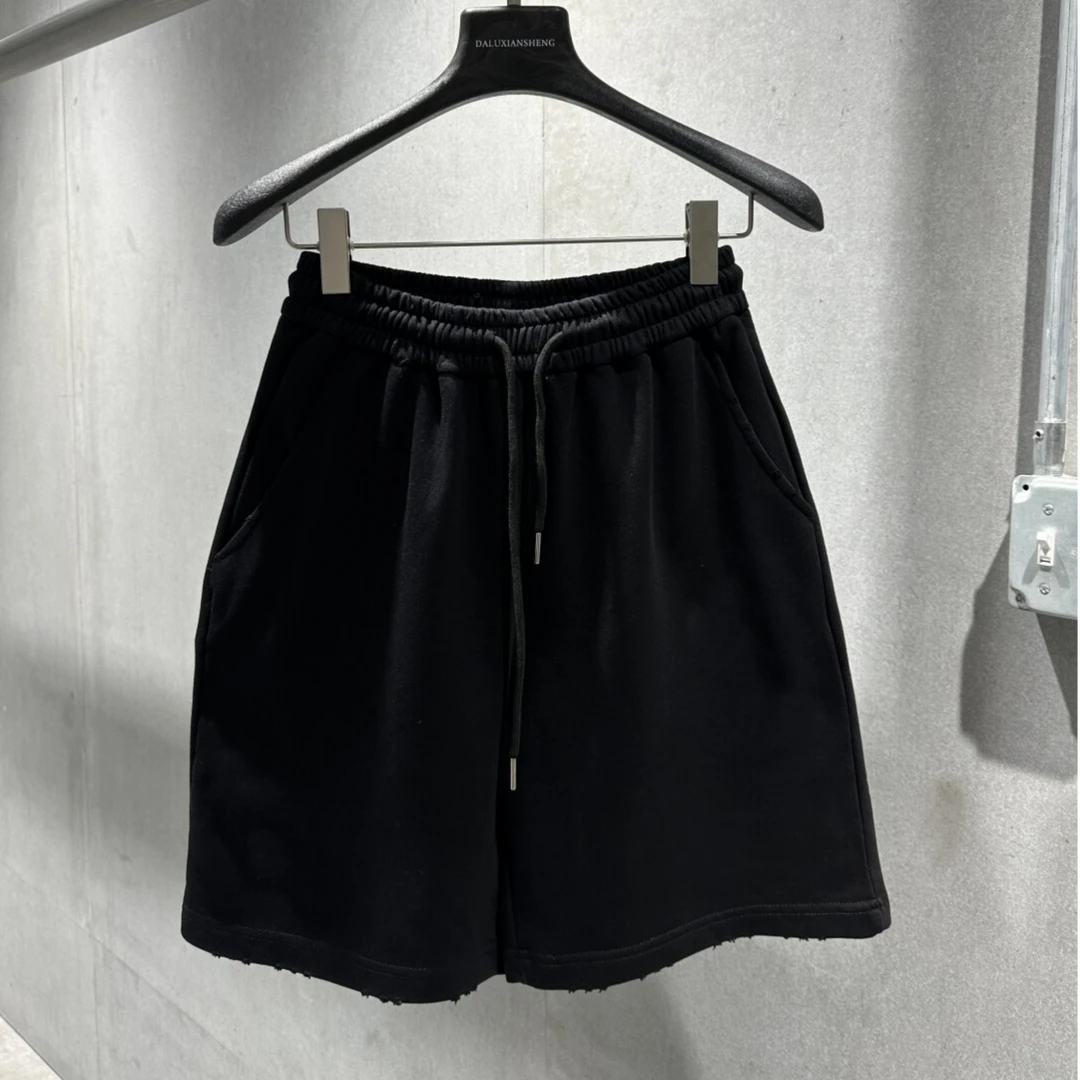 夏季新款复古重磅洗水磨破400克潮牌短裤 巴黎风高级感百搭短裤男