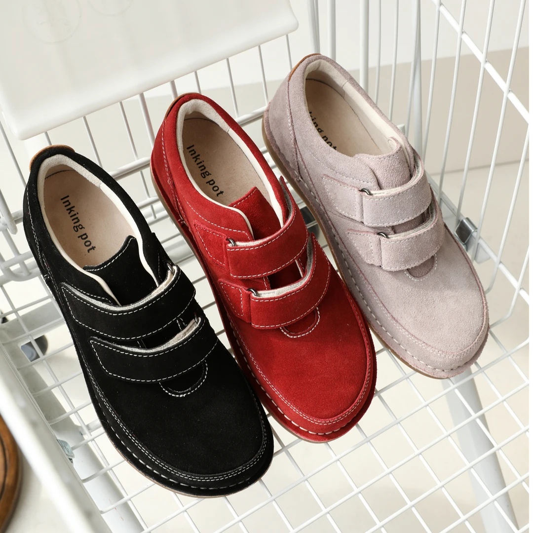 InkingPot彭姐 小众魔术贴勃肯鞋春夏休闲面包鞋圆头单鞋女