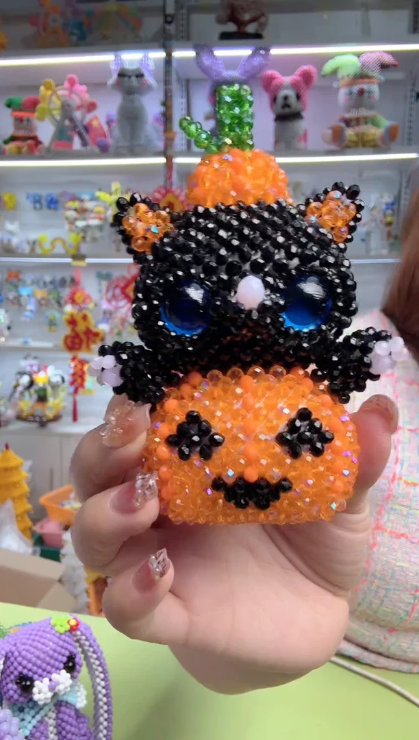 玻璃3010卡4水晶包眼款南瓜猫材料包1个