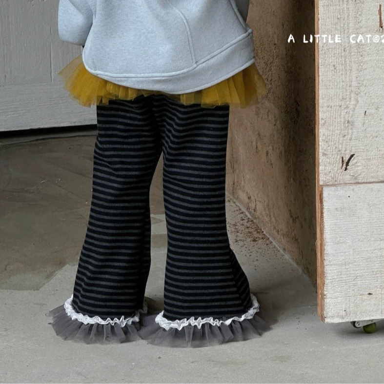 小猫家•25冬~ 裤子   XM5883   黑灰条纹     8--4
