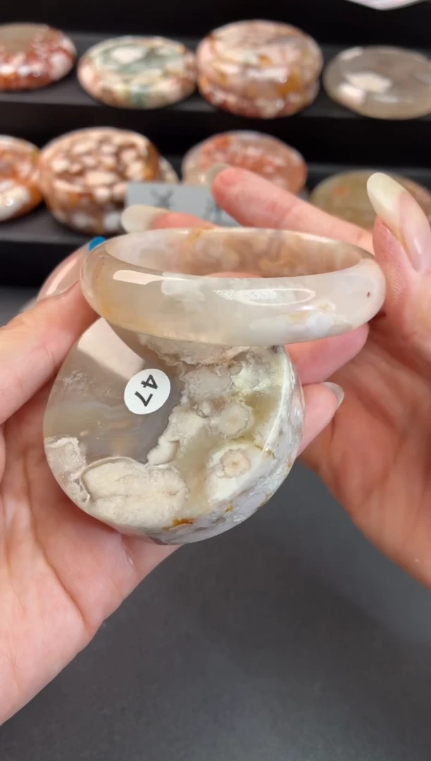 手镯玛瑙/玉髓未镶嵌石英质玉55圈54/55带(赠送镯心)