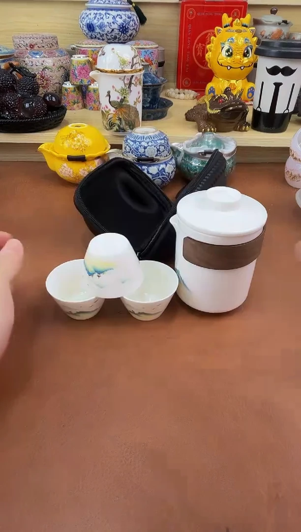 陶瓷茶具摆件旅行套组
