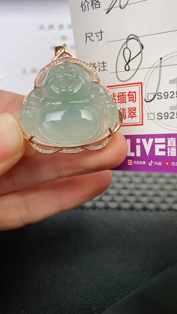 颈饰银S925镶嵌翡翠李*楠挂件